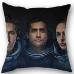 taies d'oreiller coton lin motif jake gyllenhaal moderne bleu marine imprimé décoration maison washable