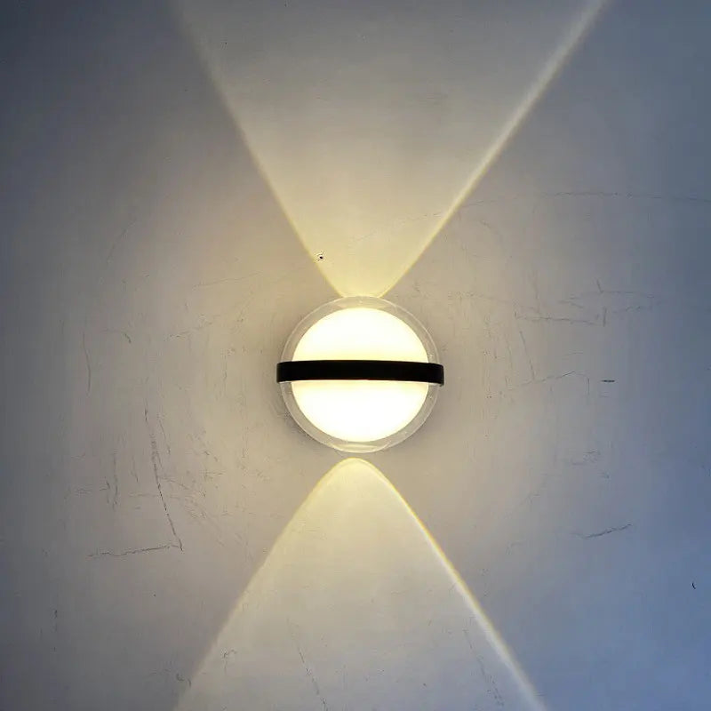 lampe murale led moderne noire blanche ip65 mur fixe aluminium hydrofuge