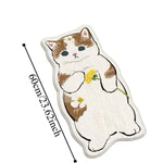 tapis gris cartoon chats motifs floraux polyester lavable machine maison chambre