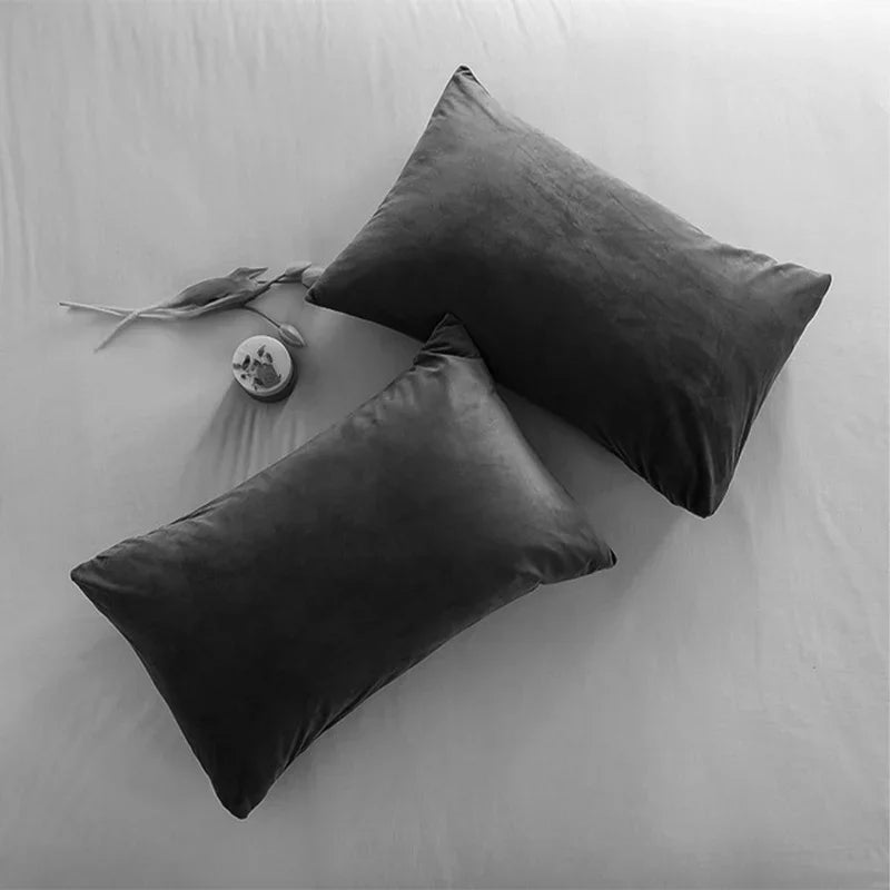 housse coussin velours uni décoration salon canapé moderne rectangulaire 30x50 cm gris foncé