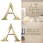 lettres murales or brillantes classiques adhésives alphabet anglais diy stickers decoration maison 10cm