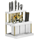support cuisine moderne vert rayures couteaux fourchettes cuillères scies baguettes organiser gain place