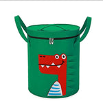 paniers rangement animaux tigre crocodile éléphant jouets gris vert beige couvercle poignées amovibles enfants