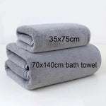 serviettes bain polyester gris rose modernes absorbantes maison salle sport set deux tailles différentes