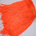 franges polyester 20cm large bleu vert orange tissu moderne décoration vêtement craft
