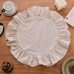 serviette table décorative volants jaune rose vert bleu beige blanc opaquemax