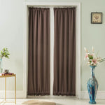 rideau porte tissu polyester gris noir beige opacité moderne ruban fixation 137x102cm 64x183cm
