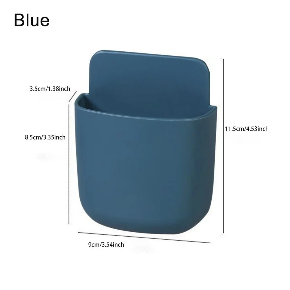 boîte rangement murale moderne télécommande stylos accessoires adhésif rouge bleu