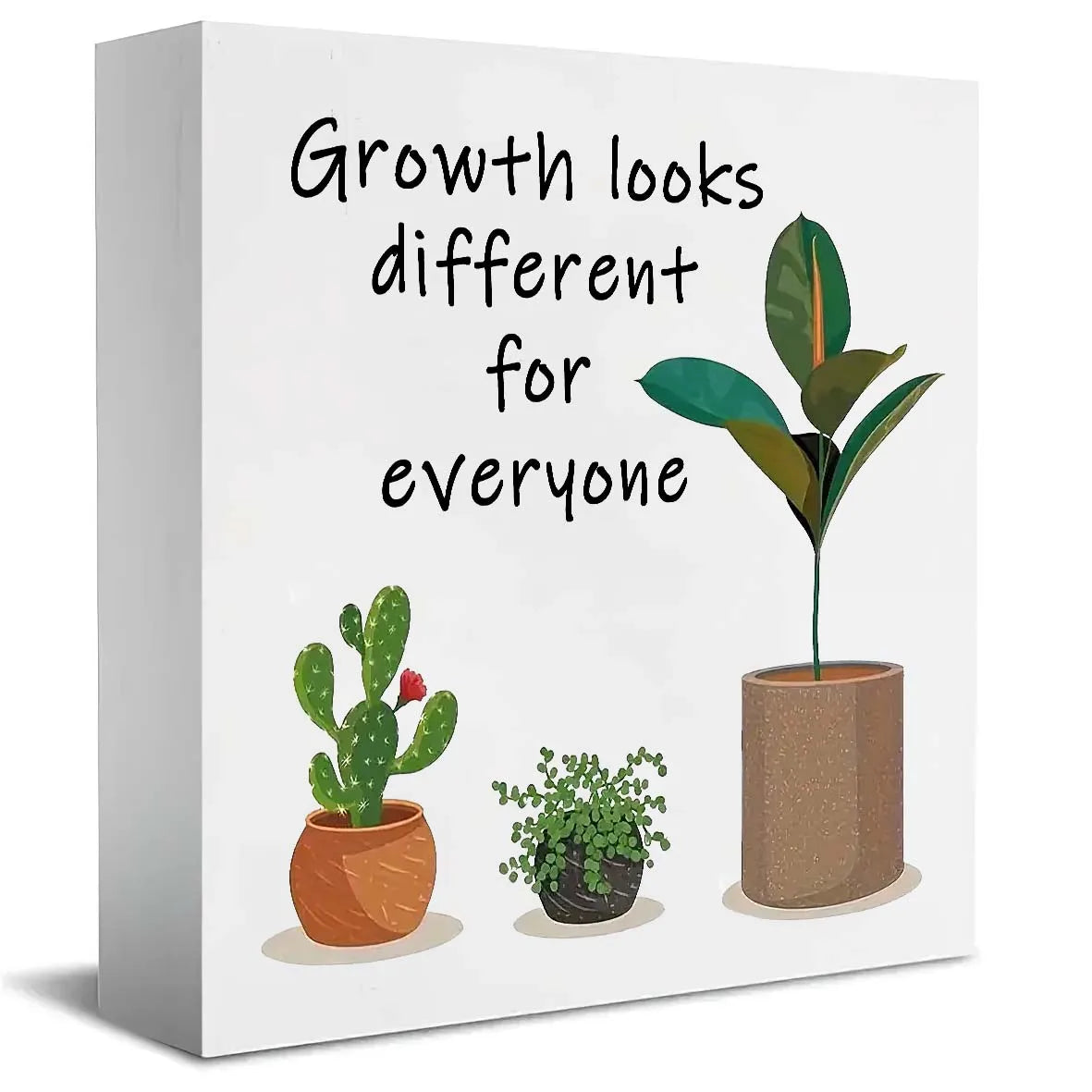 tableau moderne blanc vert brun cactus plante growth différent everyone chambre decoration