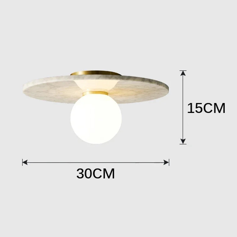 plafonnier moderne marbre blanc vert doré lampe salon chambre décoration intérieur