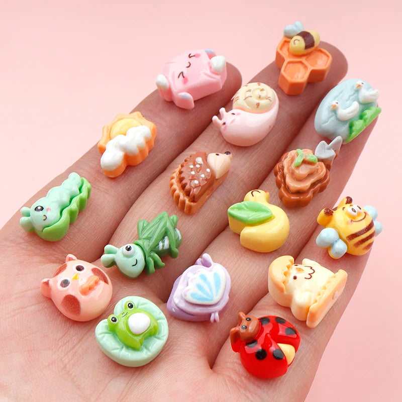figurines animaux nature kawaii décoratives scrapbooking diy accessoires cheveux mignon enfantin
