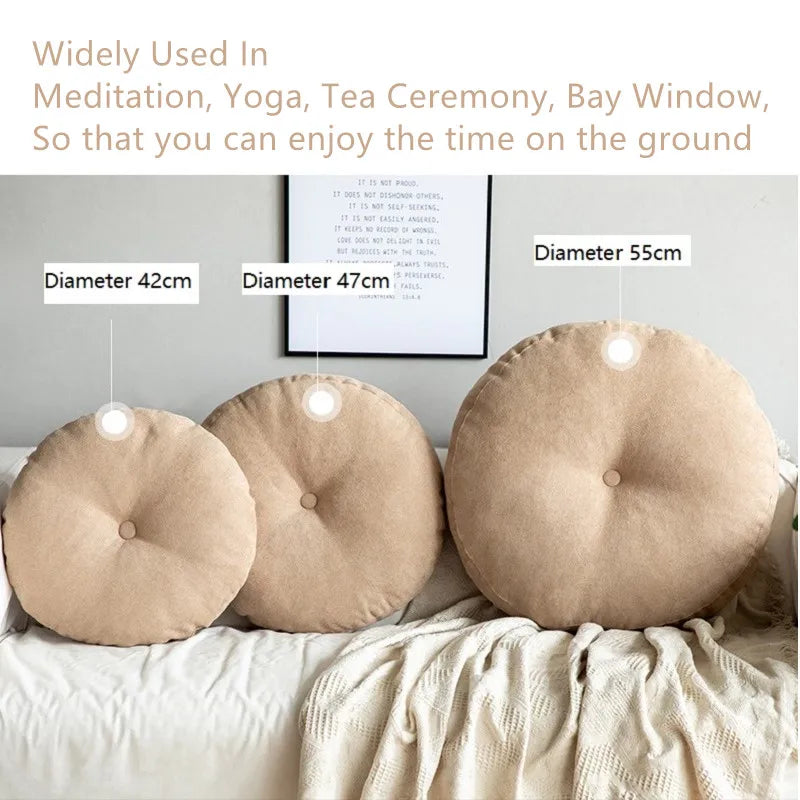 coussin sol rond velours polyester anti décubitus beige gris bleu moderneComfortable42cm47cm55cm
