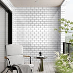 autocollants muraux carreaux brique blanc noir adhésifs modernes cuisine chambre salle bains renovatable minimalistes