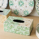 boîte mouchoirs mosaïque coquillages blanc beige moderne salon