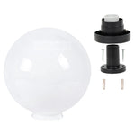 lampe solaire minimaliste abat jour blanc noir sphérique opaque vis fixeextérieur patio