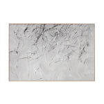 tableau abstrait moderne peinture toile blanche gris noir lignes horizontales sans cadre
