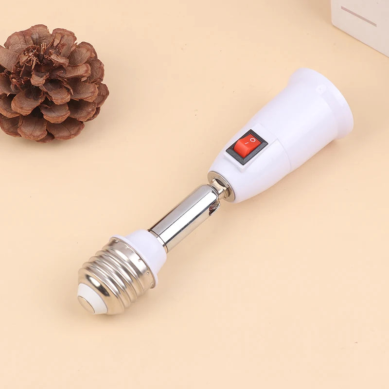 adaptateur lampe blanc chrome moderne interrupteur rotatif vis E27 adhésif flexible conversion douille support
