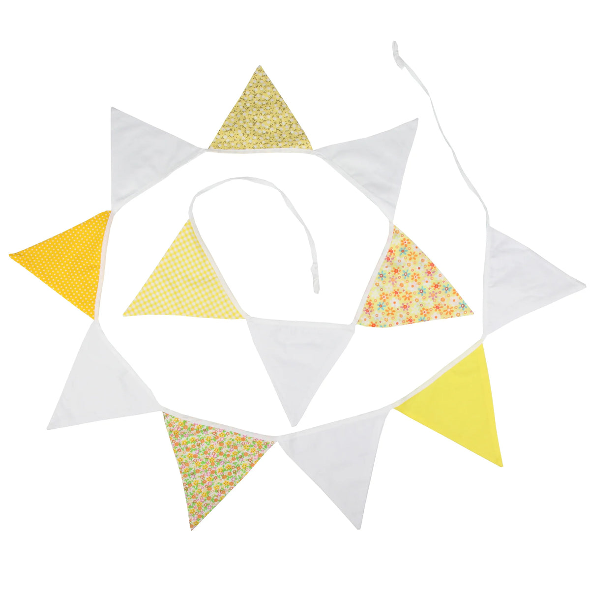guirlande fanions tissu coton fleurs motifs festifs décoration mariage anniversaire baby shower fête colorée