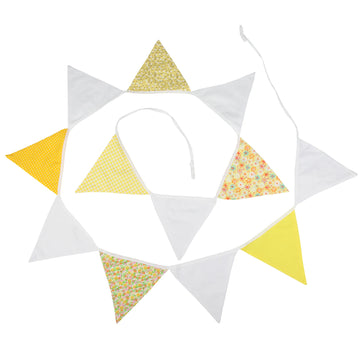 guirlande fanions tissu coton fleurs motifs festifs décoration mariage anniversaire baby shower fête colorée