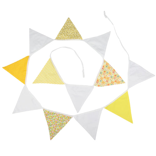 guirlande fanions tissu coton fleurs motifs festifs décoration mariage anniversaire baby shower fête colorée