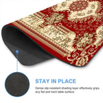 tapis souris caoutchouc rouge ornements floraux bordure ornée adhésif durable traditionnel motifs géométriques