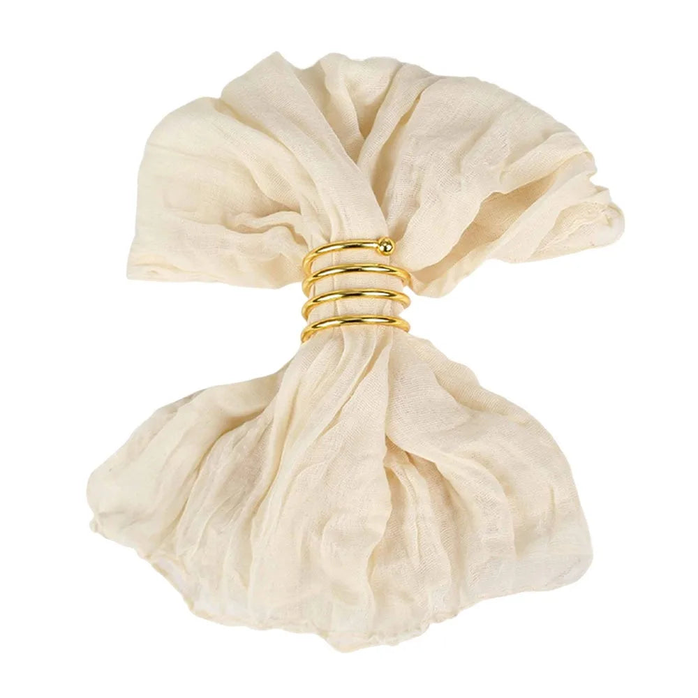 serviettes plissées modernes 50x50cm noir bleu rose beige khaki orange violet clips métalliques réutilisables