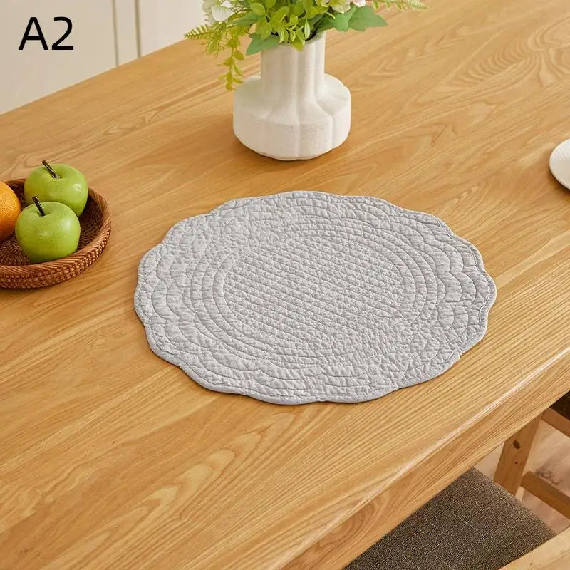 tapis table blanc rose clair gris vert bleu clair moderne texturé géométrique réutilisable lavable