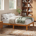 lit moderne cadre bois naturel clair texture bois assemblage facile full king queen twin