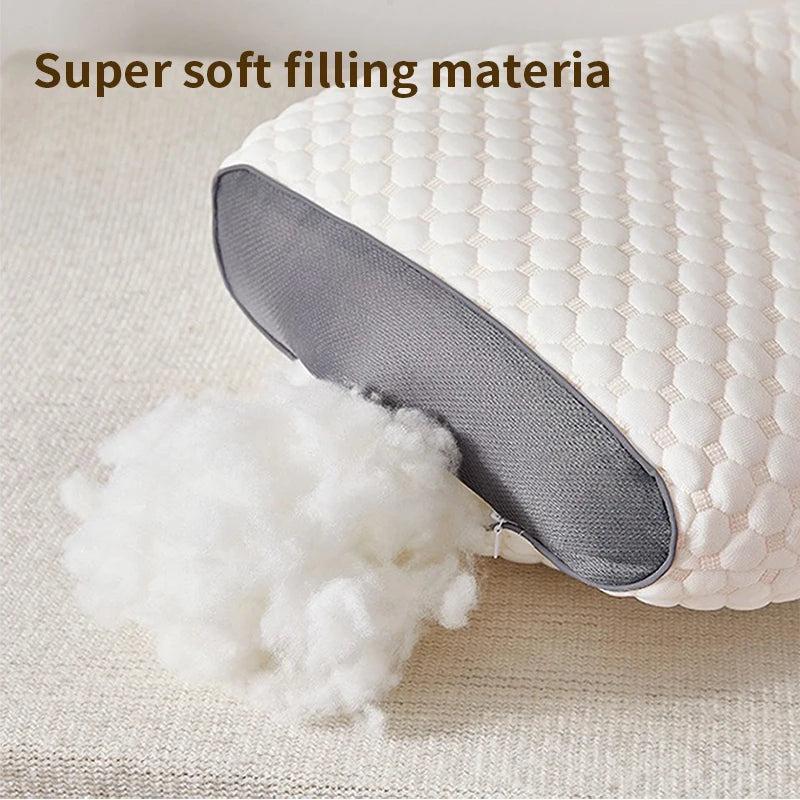 coussin cervical blanc gris texture géométrique ergonomique mémoire massage literie corps qualité