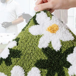 tapis sol fleurs naturel beige blanc vert salle bain intérieur antidérapant durable polyester feutre