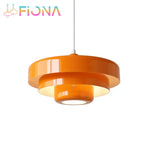 suspension lumineuse moderne métal orange salle manger restaurant éclairage intérieur décoratif