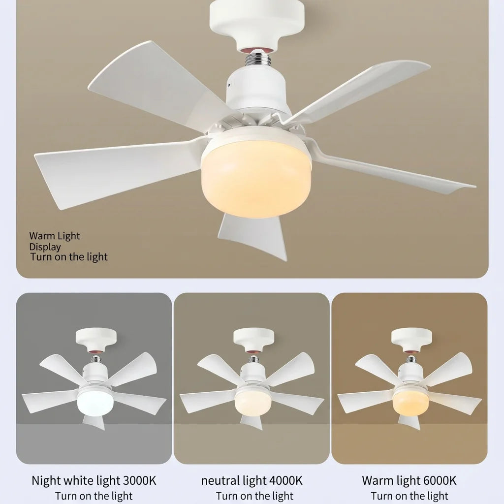 ventilateur moderne blanc led télécommande pales acrylique fixations