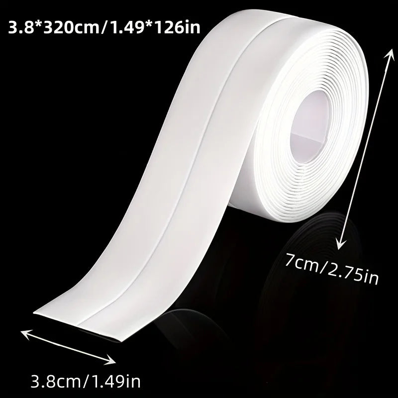 ruban adhésif blanc auto collant 3.8cm 3.2m étanche salle bain baignoire douche éviers PVC
