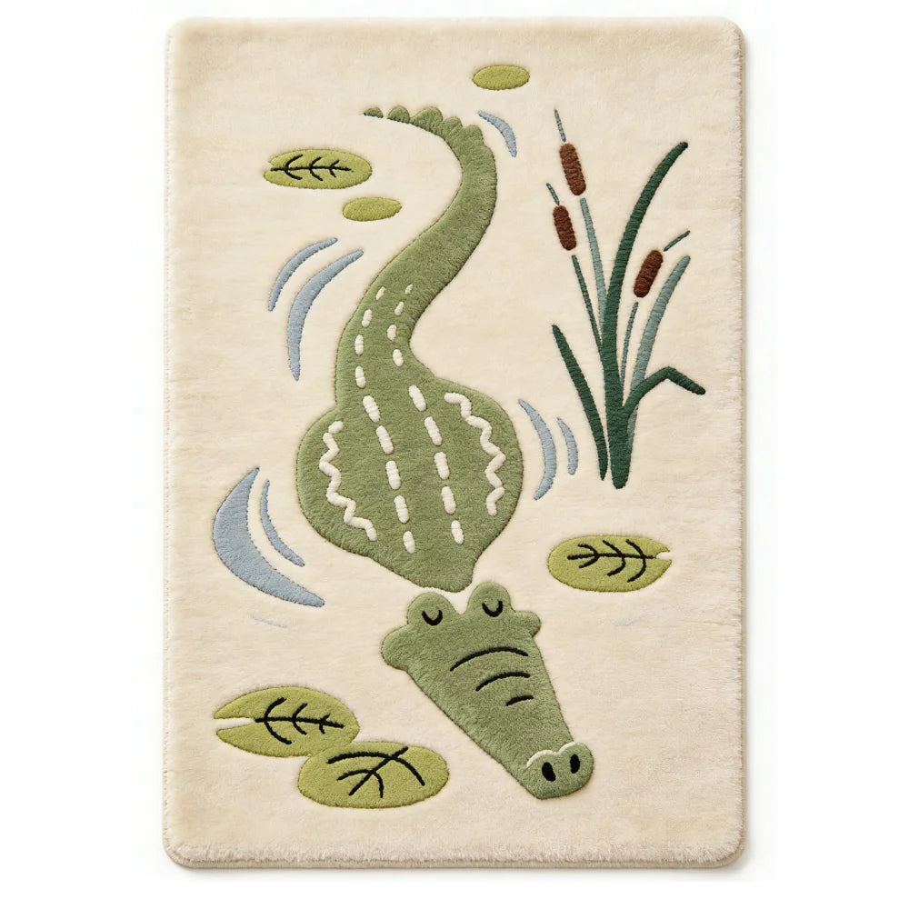 tapis moderne peluche rectangle beige motif floral adhésif salon familial prièreextérieur