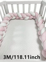 coussin lit tressé berceau bébé protection lit enfant doux blanc rose gris