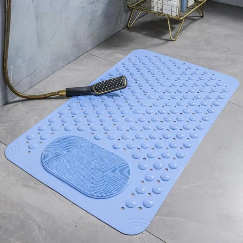 tapis bain antidérapant vert menthe bleu clair gris rose texture bobs abrasive moderne