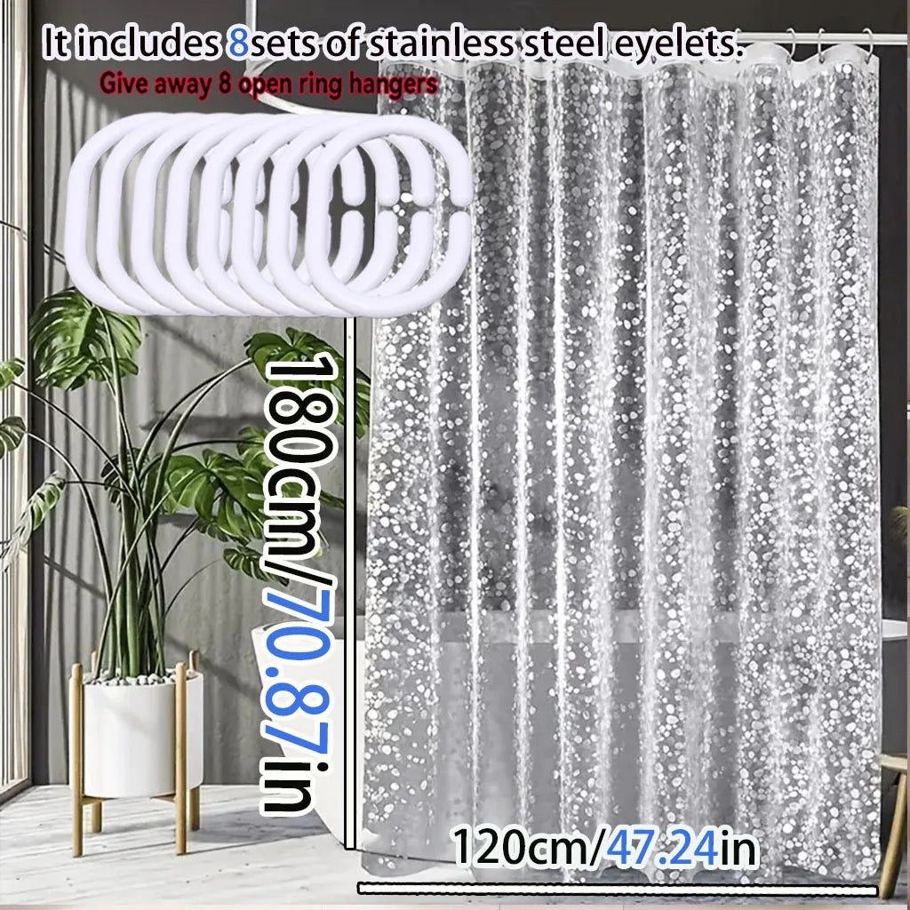 rideau douche transparent blanches relief moderne respectueux environnement 180cm 200cm