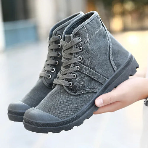 bottines homme toile beige gris vert olive chaussures sport confortables rétro lacets