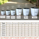 pots fleurs résine moderne blanc noir opaques intérieurs corde coton dimensions variées