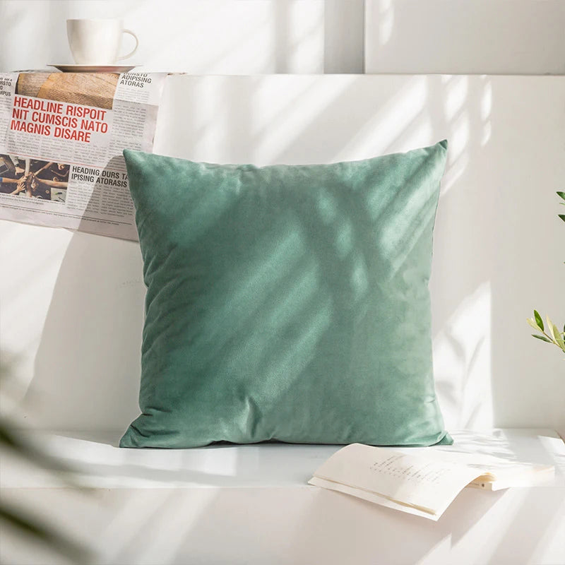 coussin velours vert mint green moderne opacité décoration sofa lit voiture personnalisable machine lavable