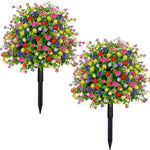 bouquet artificiel violet rose blanc moderne décoration intérieure piquet fixation fleurs polyester jardinière véranda