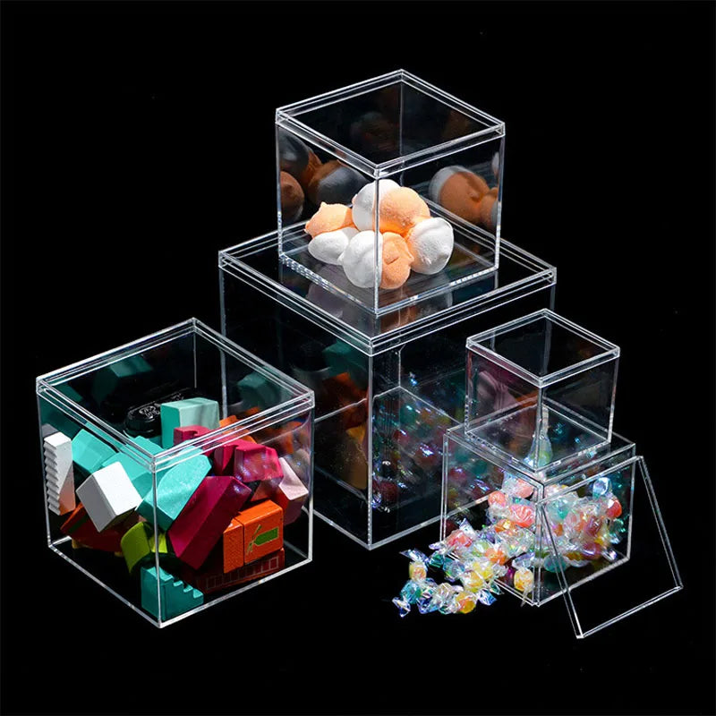 boîtes plastique transparentes modernes boîte bijoux réutiliables boîtes rangement minimalistes transparentes accessoires coiffure pièces