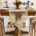 chinois brodé polyester translucide ruban or blanc classique noël maison restaurant européen