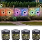 lumière solaire décorative moderne motif floral adhésif noir doré extérieure jardin cloître porche