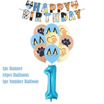kit decoration anniversaire chien bleu assiettes gobelets serviettes guirlande support cupcake decor animaux
