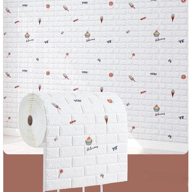 stickers muraux 3D brique animaux princesses châteaux cœur étoile moderne