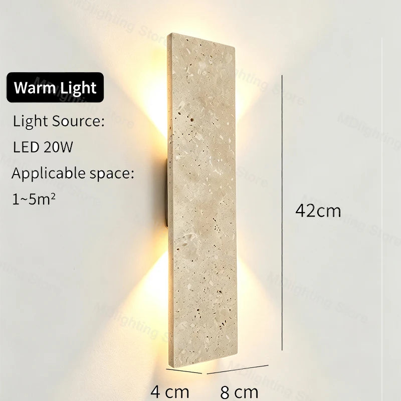 lampe murale extérieure led ip65 marbre naturel beige moderne adhésif hydrofuge vde ccc cqc