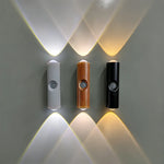 applique murale led blanc bois noir détecteur mouvement interrupteur tactile rechargeable moderne
