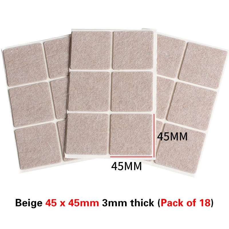 protecteurs pieds tables feutre nylon adhésifs gris clair foncé réduisent bruit antidérapants utilitaires pratiques