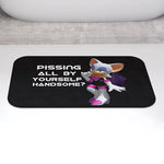 tapis bain moderne noir blanc rose motif personnage humoristique antidérapante absorbant